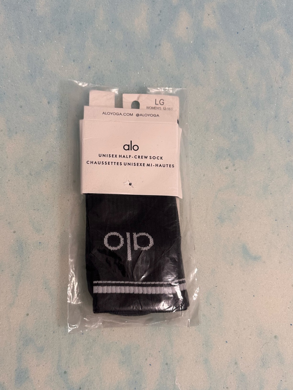 Unisex black half-crew socks